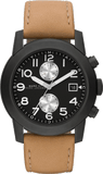 Marc Jacobs Larry Chronograph Black Dial Brown Leather Strap Watch for Men - MBM5053