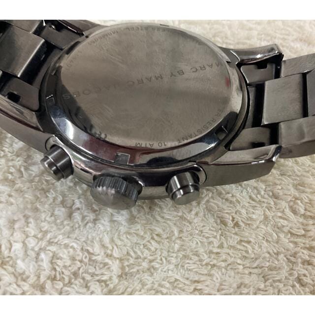 Marc Jacobs Larry Chronograph Black Dial Grey Steel Strap Watch for Men - MBM5051