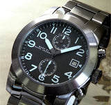 Marc Jacobs Larry Chronograph Black Dial Grey Steel Strap Watch for Men - MBM5051