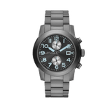Marc Jacobs Larry Chronograph Black Dial Grey Steel Strap Watch for Men - MBM5051