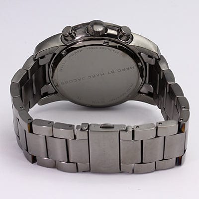 Marc Jacobs Larry Chronograph Black Dial Gunmetal Grey Steel Strap Watch for Men - MBM5031