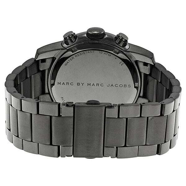 Marc Jacobs Larry Chronograph Black Dial Gunmetal Grey Steel Strap Watch for Men - MBM5031