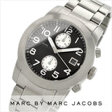 Marc Jacobs Larry Chronograph Black Dial Silver Steel Strap Watch for Men - MBM5050