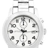 Marc Jacobs Larry Chronograph White Dial Silver Steel Strap Watch for Men - MBM5030