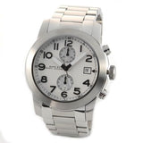 Marc Jacobs Larry Chronograph White Dial Silver Steel Strap Watch for Men - MBM5030