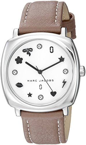 Marc Jacobs Mandy Silver Dial Brown Leather Strap Watch for Women - MJ1563