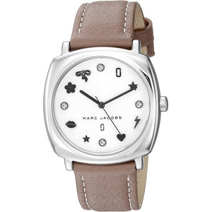 Marc Jacobs Mandy Silver Dial Brown Leather Strap Watch for Women - MJ1563