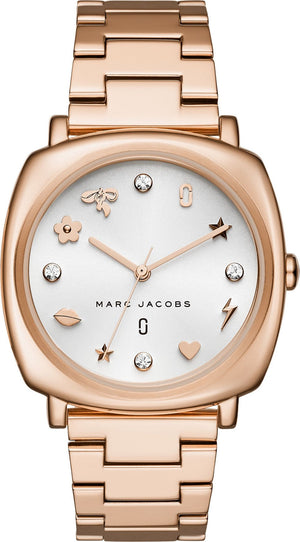 Marc Jacobs Mandy White Dial Rose Gold Steel Strap Watch for Women - MJ3574