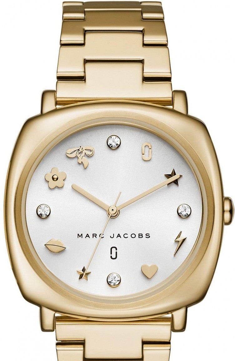 Marc Jacobs Mandy White Dial Gold Steel Strap Watch for Women - MJ3573