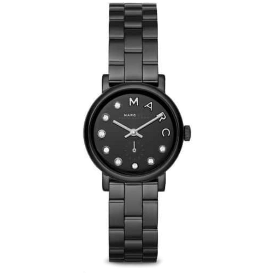 Marc Jacobs Marc Black Dial Black Steel Strap Watch for Women - MBM8673