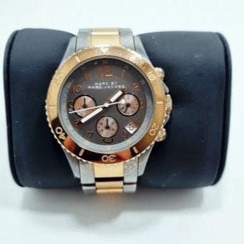 Marc Jacobs Marc Chronograph Grey Dial Two Tone Steel Strap Watch for Men - MBM3157