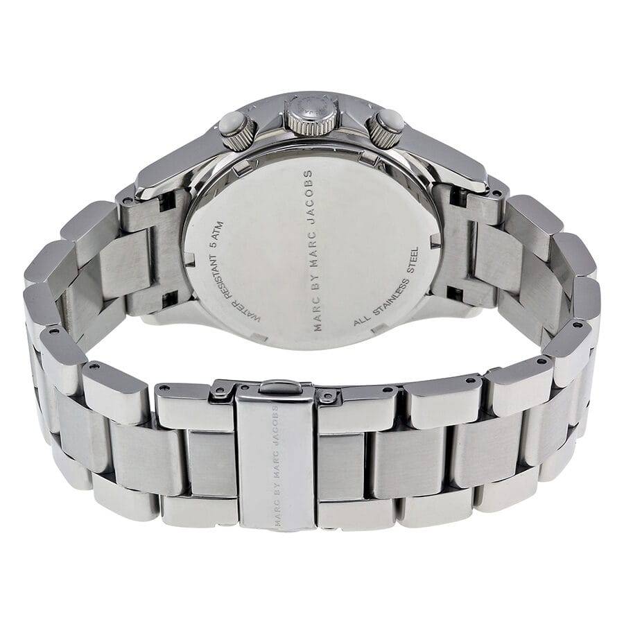 Marc Jacobs Marc Chronograph Silver Dial Silver Steel Strap Watch for Men - MBM3155
