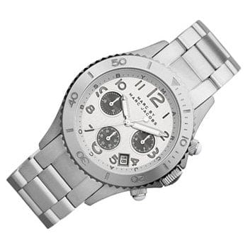 Marc Jacobs Marc Chronograph Silver Dial Silver Steel Strap Watch for Men - MBM3155