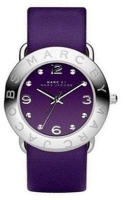 Marc Jacobs Marc Purple Dial Purple Leather Strap Watch for Women - MBM8530
