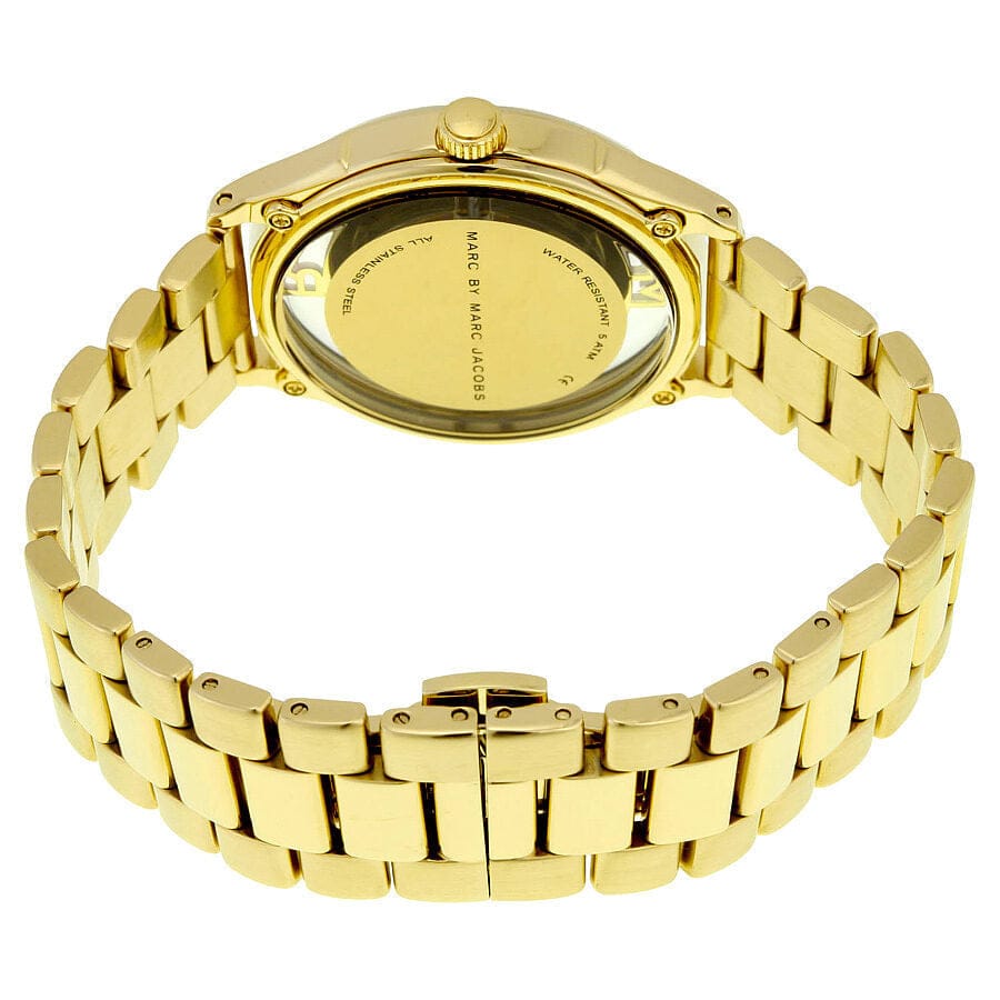 Marc Jacobs Marc Tether Transparent Gold Dial Gold Steel Strap Watch for Women - MBM3413