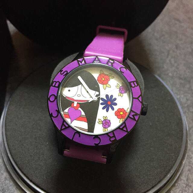 Marc Jacobs Marc White Dial Purple Silicone Strap Watch for Women - MBM5514