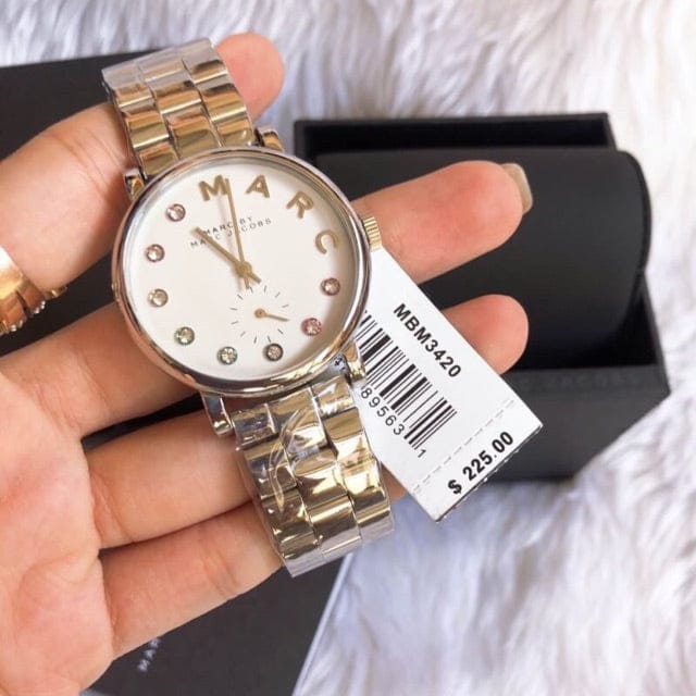 Marc Jacobs Marc White Dial Silver Steel Strap Watch for Women - MBM3420