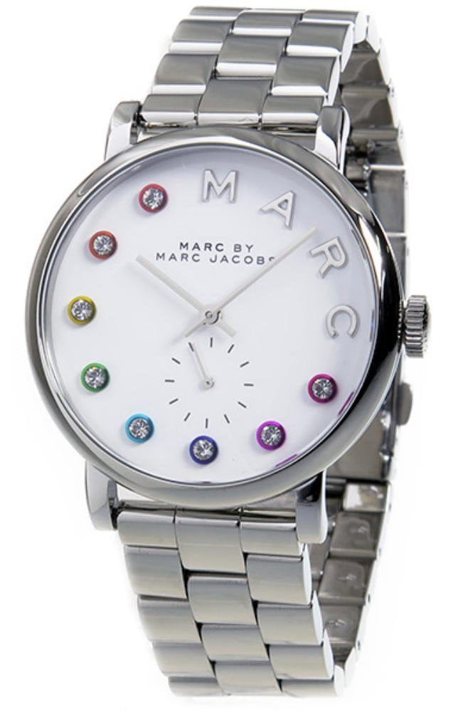 Marc Jacobs Marc White Dial Silver Steel Strap Watch for Women - MBM3420