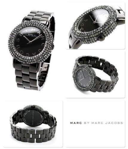 Marc Jacobs Marci Black Dial Black Steel Dial Strap Watch for Women - MBM3193