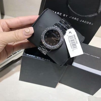 Marc Jacobs Marci Black Dial Black Steel Dial Strap Watch for Women - MBM3193