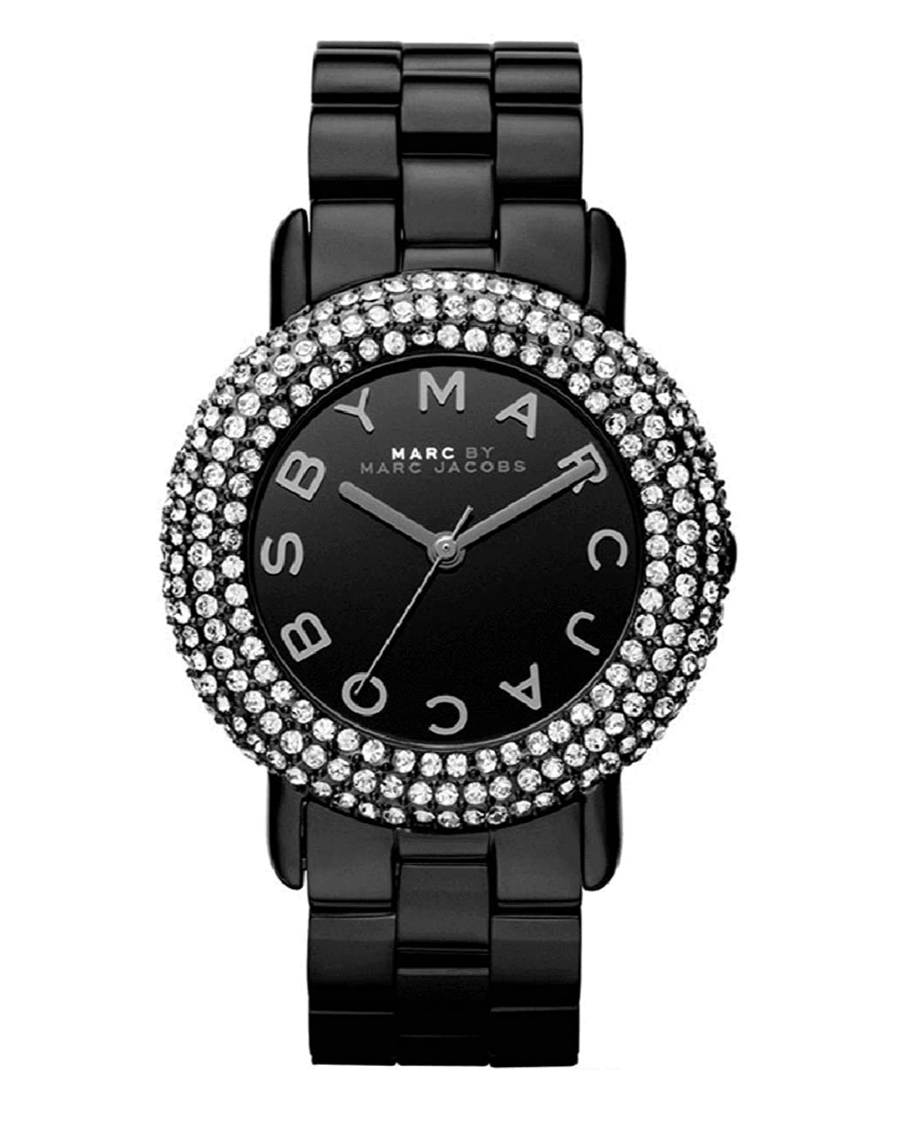 Marc Jacobs Marci Black Dial Black Steel Dial Strap Watch for Women - MBM3193