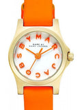 Marc Jacobs Henry Dinky White Dial Orange Leather Strap Watch for Women - MBM1236