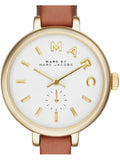 Marc Jacobs Sally White Dial Brown Leather Strap Watch for Women - MBM1351