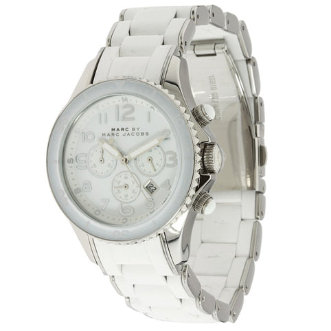 Marc Jacobs Rock White Dial White Silicone Strap Watch for Women - MBM2545