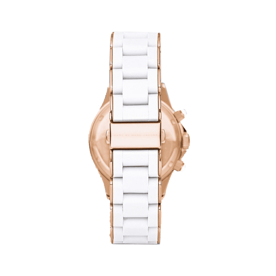 Marc Jacobs Rock Chronograph White Dial White Silicone Strap Watch for Women - MBM2547