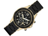 Marc Jacobs Rock Chronograph Black Dial Black Silicone Stainless Steel Strap Watch for Women - MBM2552