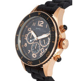 Marc Jacobs Rock Chronograph Black Dial Black Silicone Steel Strap Watch for Women - MBM2553