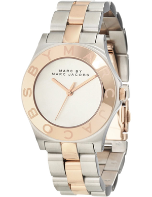 Marc Jacobs Blade Silver Dial Two Tone Steel Strap Watch for Women - MBM3129