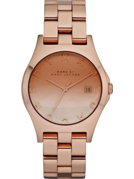 Marc Jacobs Henry Rose Gold Dial Rose Gold Steel Strap Watch for Women - MBM3212
