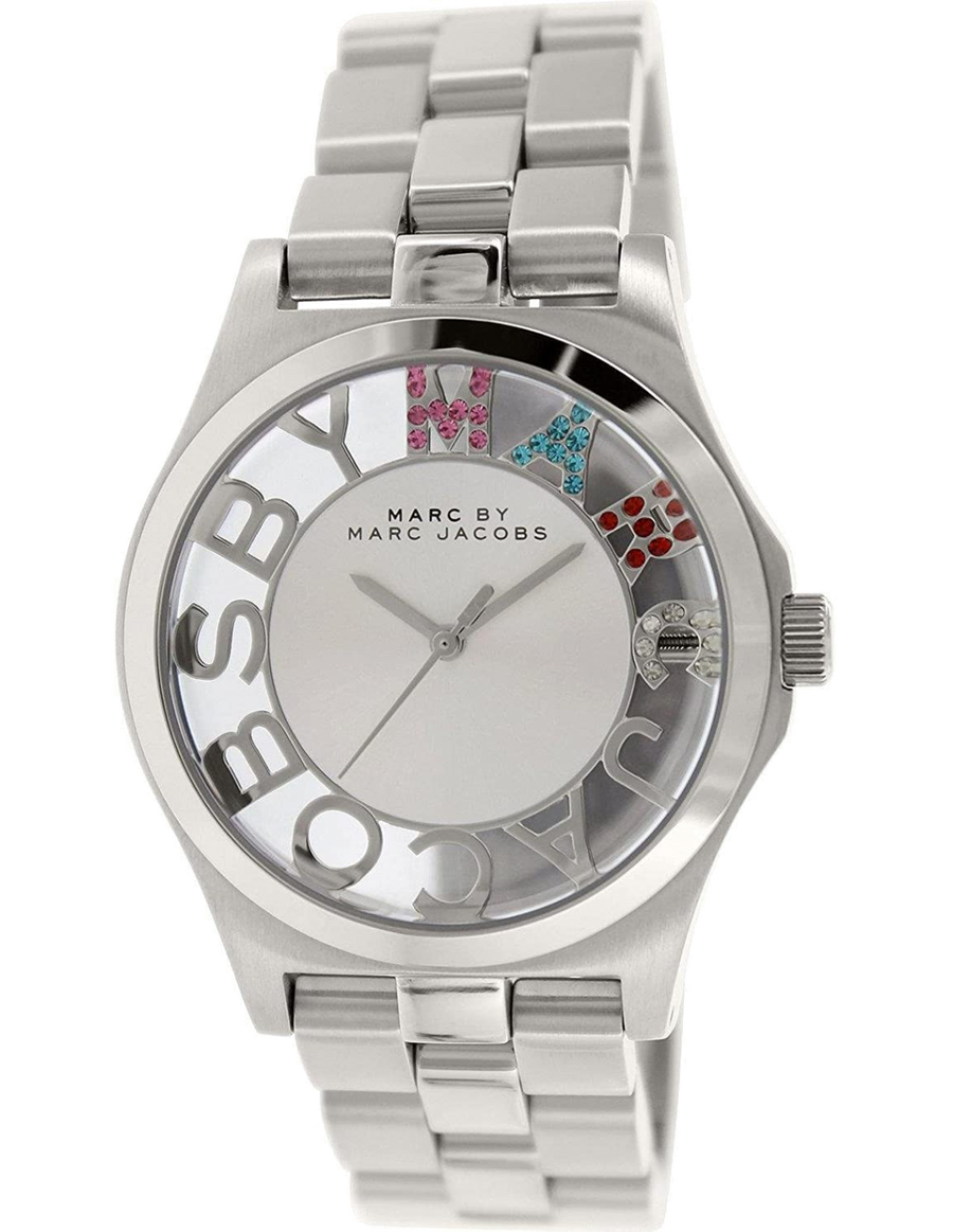 Marc Jacobs Henry Skeleton Silver Dial Silver Steel Strap Watch for Women - MBM3262