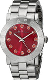 Marc Jacobs Amy Red Dial Silver Stainless Steel Strap Watch for Women - MBM3335