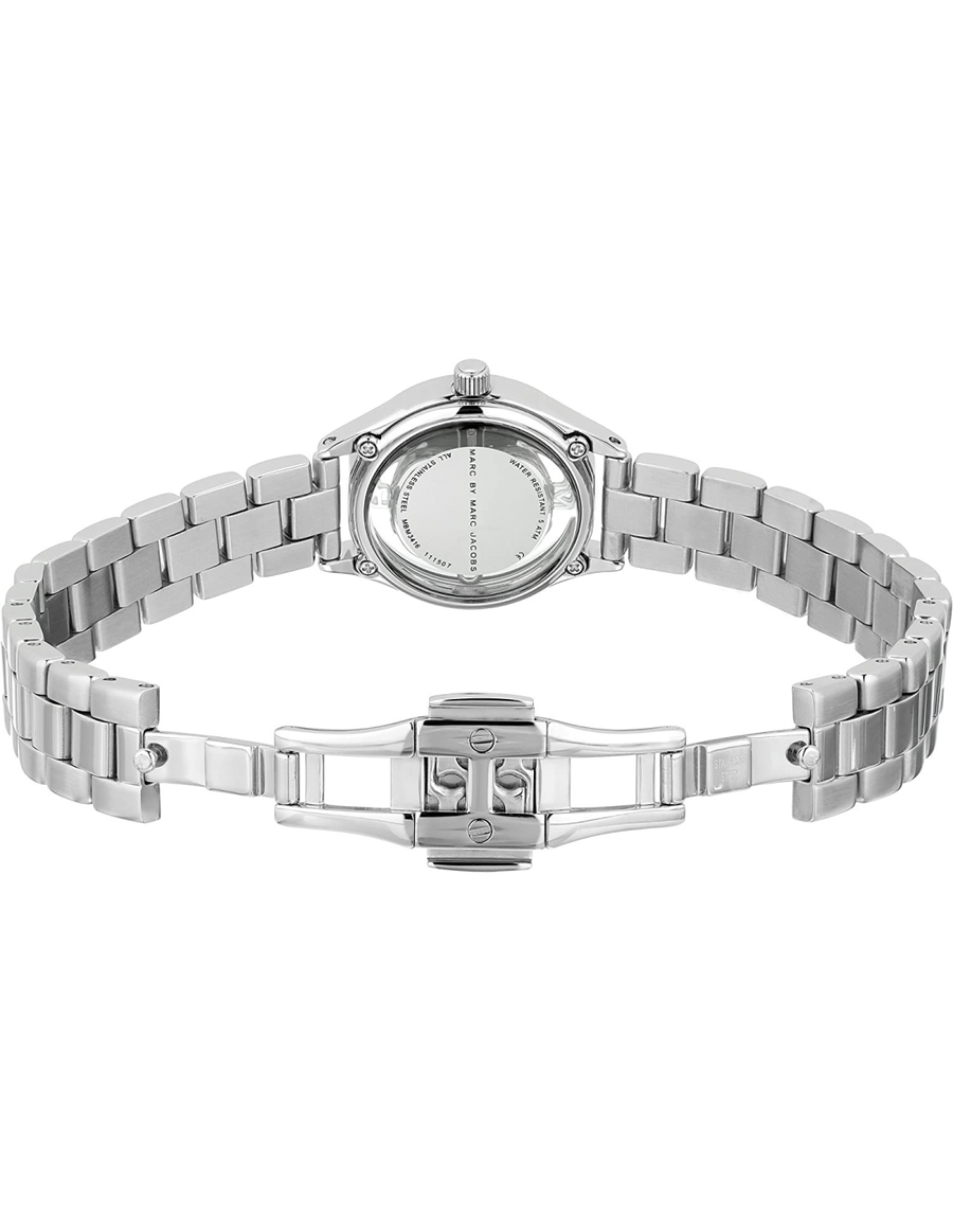 Marc Jacobs Tether Transparent Silver Dial Silver Steel Strap Watch for Women - MBM3416