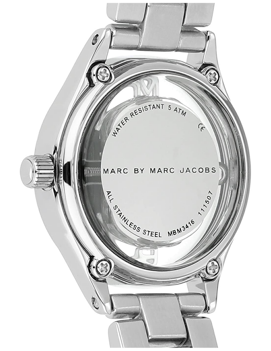 Marc Jacobs Tether Transparent Silver Dial Silver Steel Strap Watch for Women - MBM3416
