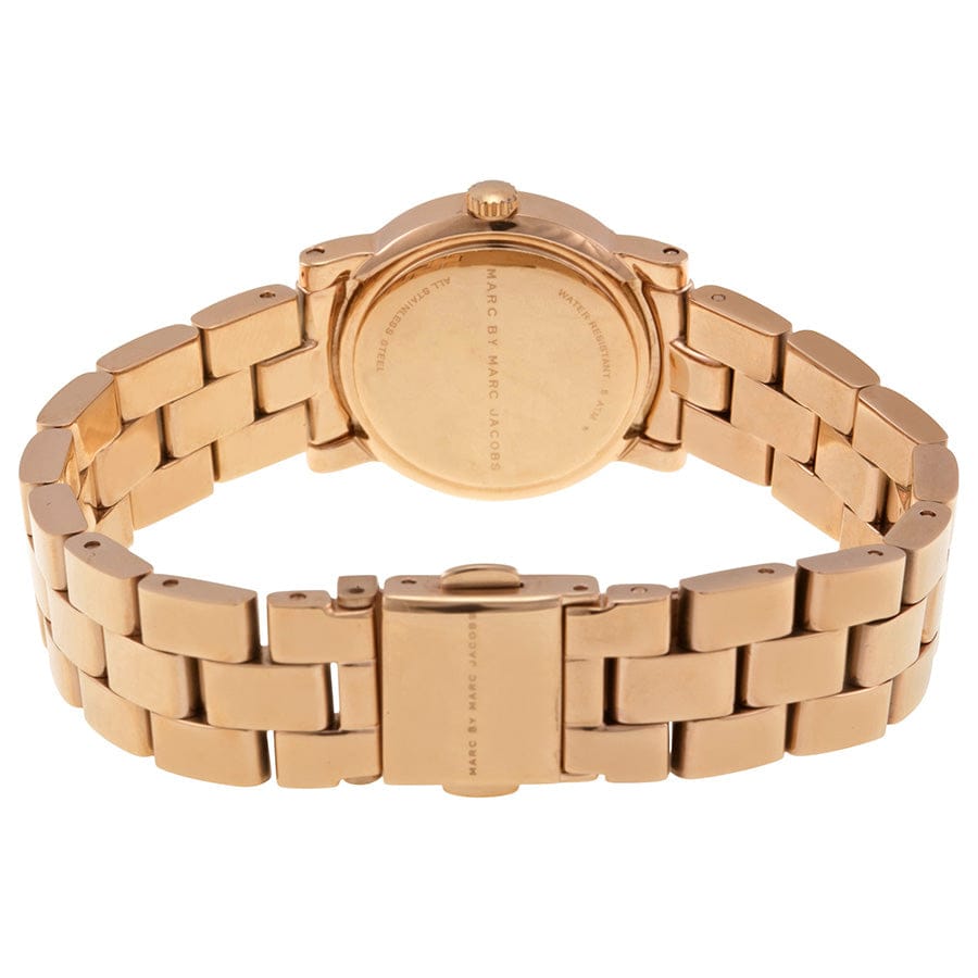 Marc Jacobs Mini Amy White Dial Rose Gold Steel Strap Watch for Women - MBM3078
