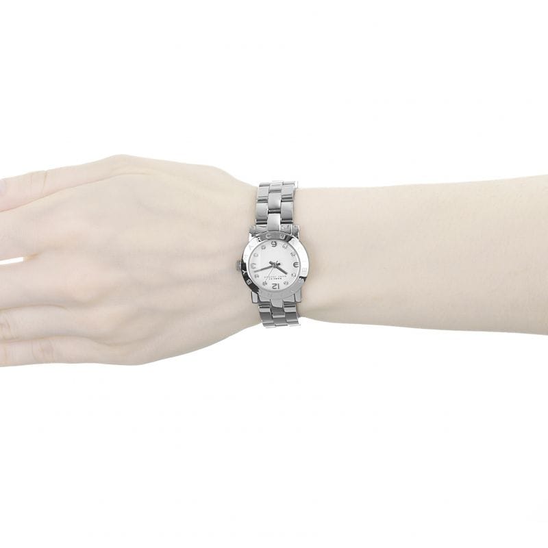 Marc Jacobs Mini Amy White Dial Silver Steel Strap Watch for Women - MBM3055