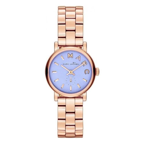 Marc Jacobs Mini Baker Blue Dial Rose Gold Steel Strap Watch for Women - MBM3285