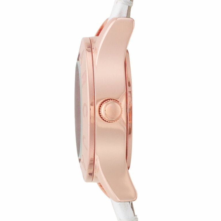 Marc Jacobs Mini Blade White Dial White Leather Strap Watch for Women - MBM1207