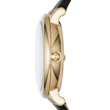 Marc Jacobs Roxy White Dial Black Leather Strap Watch for Women - MJ1537