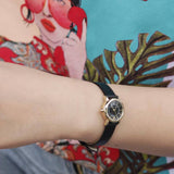 Marc Jacobs Roxy Black Dial Black Leather Strap Watch for Women - MJ1585