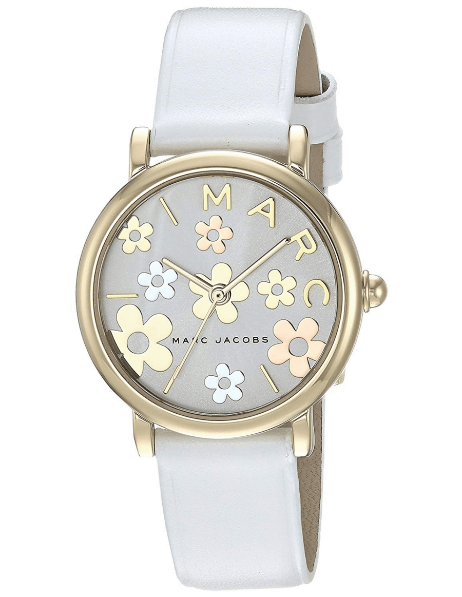 Marc Jacobs Roxy White Dial White Leather Strap Watch for Women - MJ1607