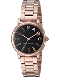 Marc Jacobs Roxy Black Dial Rose Gold Stainless Steel Strap Watch for Women - MJ3569