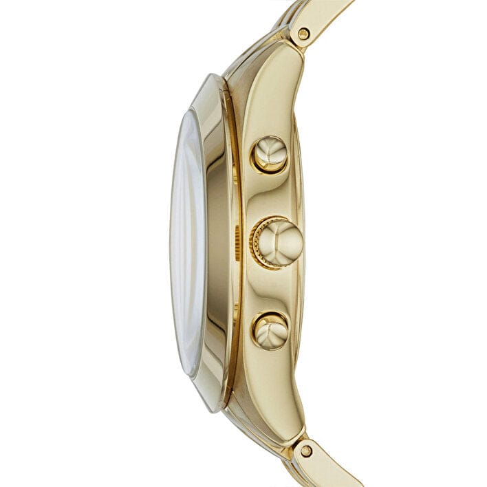 Marc Jacobs Peeker Chronograph Gold Dial Gold Steel Strap Watch for Women - MBM3393