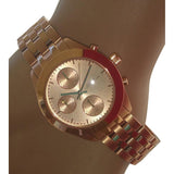 Marc Jacobs Peeker Chronograph Rose Gold Dial Rose Gold Steel Strap Watch for Women - MBM3394