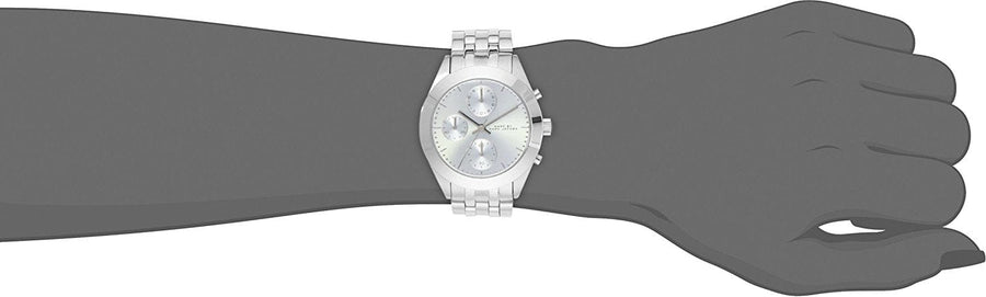 Marc Jacobs Peeker Chronograph Silver Dial Silver Steel Strap Watch for Women - MBM3371