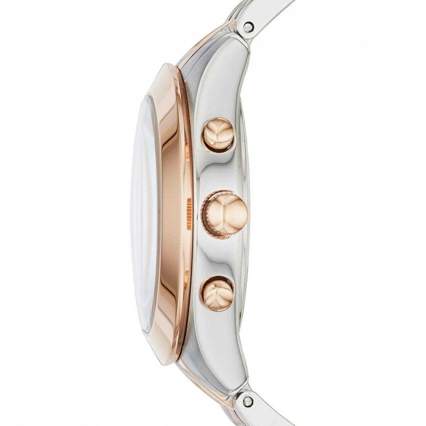 Marc Jacobs Peeker Chronograph Silver Two Tone Steel Strap Watch for Women - MBM3369