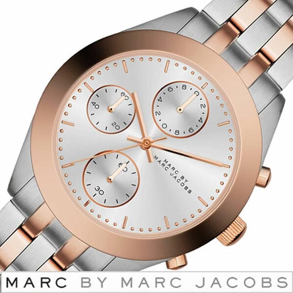 Marc Jacobs Peeker Chronograph Silver Two Tone Steel Strap Watch for Women - MBM3369